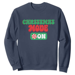 Funny Christmas Mode On Sweatshirt TS09 Navy Print Your Wear