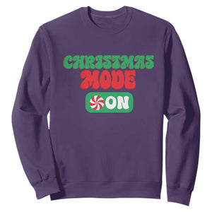 Funny Christmas Mode On Sweatshirt TS09 Purple Print Your Wear