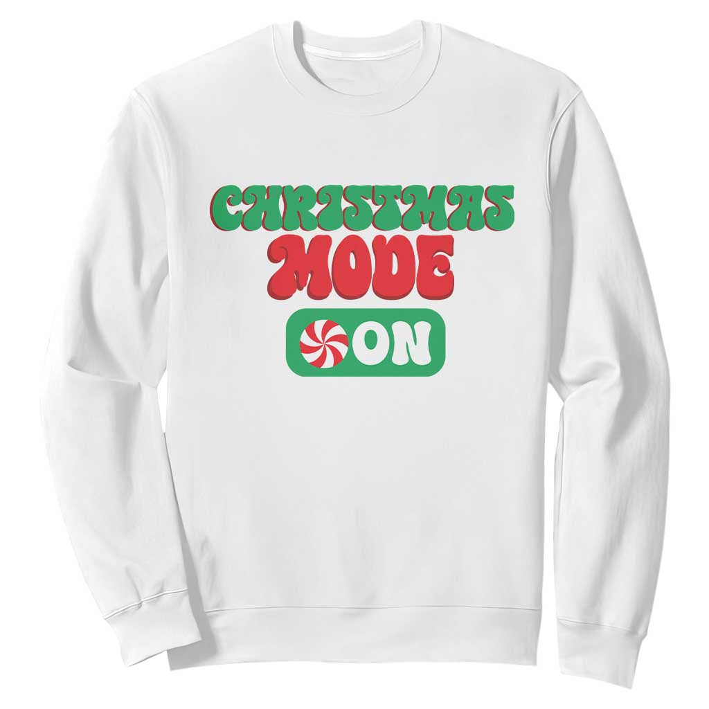 Funny Christmas Mode On Sweatshirt TS09 White Print Your Wear