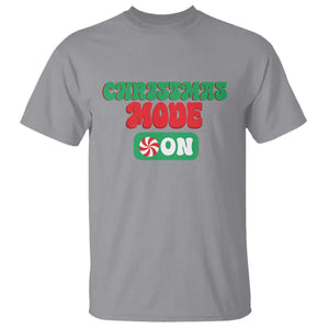 Funny Christmas Mode On T Shirt TS09 Sport Gray Print Your Wear