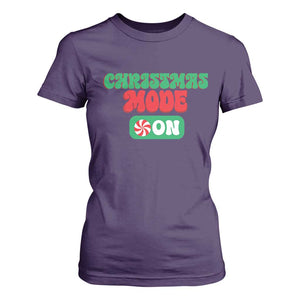 Funny Christmas Mode On T Shirt For Women TS09 Purple Print Your Wear