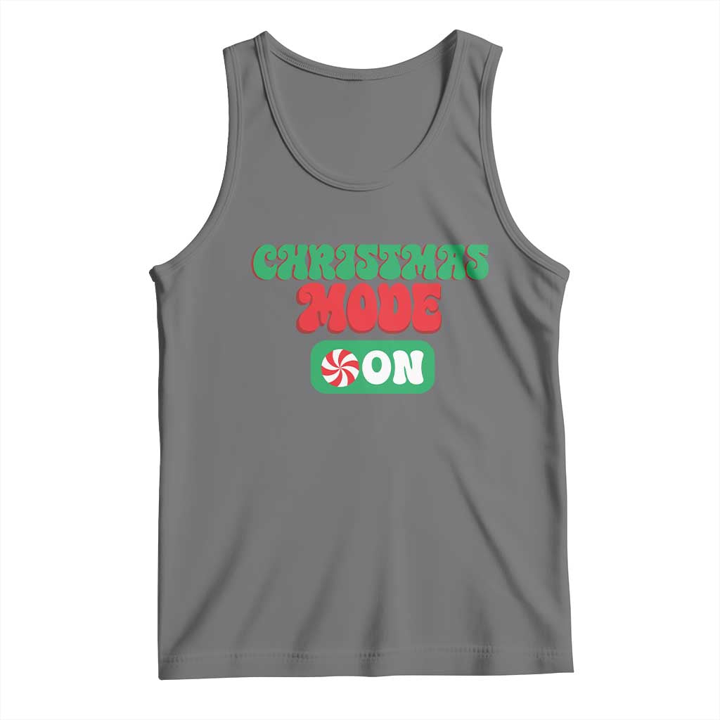 Funny Christmas Mode On Tank Top TS09 Black Heather Print Your Wear