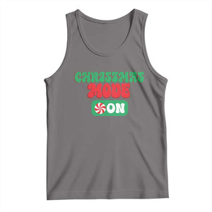 Funny Christmas Mode On Tank Top TS09 Deep Heather Print Your Wear
