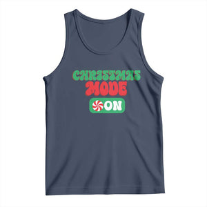 Funny Christmas Mode On Tank Top TS09 Navy Print Your Wear