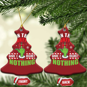 Funny Xmas Christmas Ornament On The List Of Naughty And I Regret Nothing TS09 Christmas Tree Red Print Your Wear