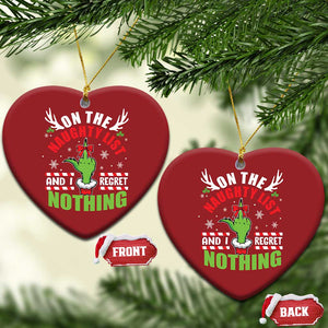 Funny Xmas Christmas Ornament On The List Of Naughty And I Regret Nothing TS09 Heart Red Print Your Wear