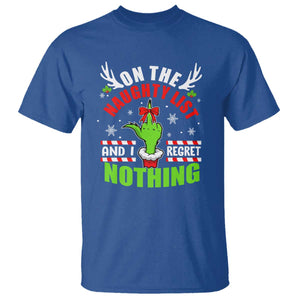 Funny Christmas T Shirt On The List Of Naughty And I Regret Nothing TS09 Royal Blue Print Your Wear