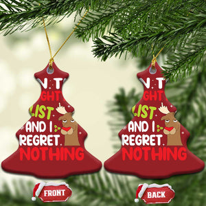 Funny Xmas Christmas Ornament On The List Of Naughty And I Regret Nothing Reindeer TS09 Christmas Tree Red Print Your Wear