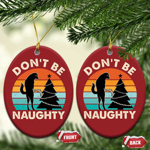 Funny Xmas Christmas Ornament Don't Be Naughty Dog Peeing Christmas Tree TS09 Oval Red Print Your Wear