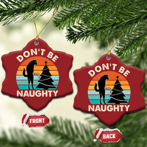 Funny Xmas Christmas Ornament Don't Be Naughty Dog Peeing Christmas Tree TS09 Snow Flake Red Print Your Wear