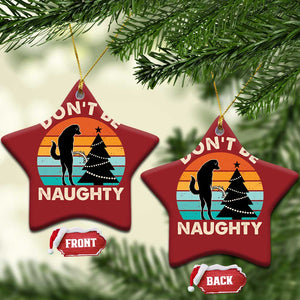 Funny Xmas Christmas Ornament Don't Be Naughty Dog Peeing Christmas Tree TS09 Star Red Print Your Wear