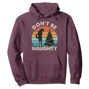 Funny Xmas Hoodie Don't Be Naughty Dog Peeing Christmas Tree TS09 Maroon Print Your Wear