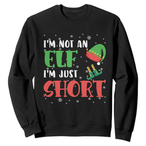 Funny Christmas Sweatshirt Im Not An Elf Just Short TS09 Black Print Your Wear