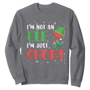 Funny Christmas Sweatshirt Im Not An Elf Just Short TS09 Charcoal Print Your Wear