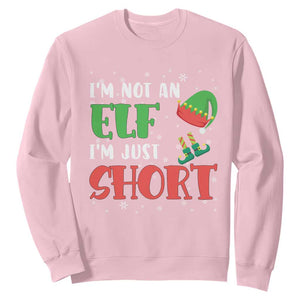 Funny Christmas Sweatshirt Im Not An Elf Just Short TS09 Light Pink Print Your Wear