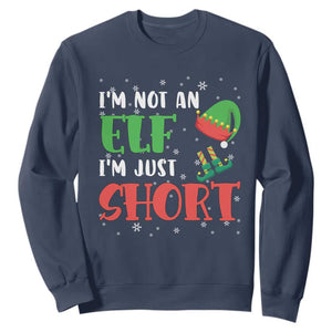 Funny Christmas Sweatshirt Im Not An Elf Just Short TS09 Navy Print Your Wear