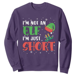 Funny Christmas Sweatshirt Im Not An Elf Just Short TS09 Purple Print Your Wear