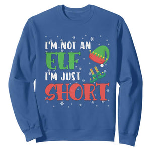 Funny Christmas Sweatshirt Im Not An Elf Just Short TS09 Royal Blue Print Your Wear