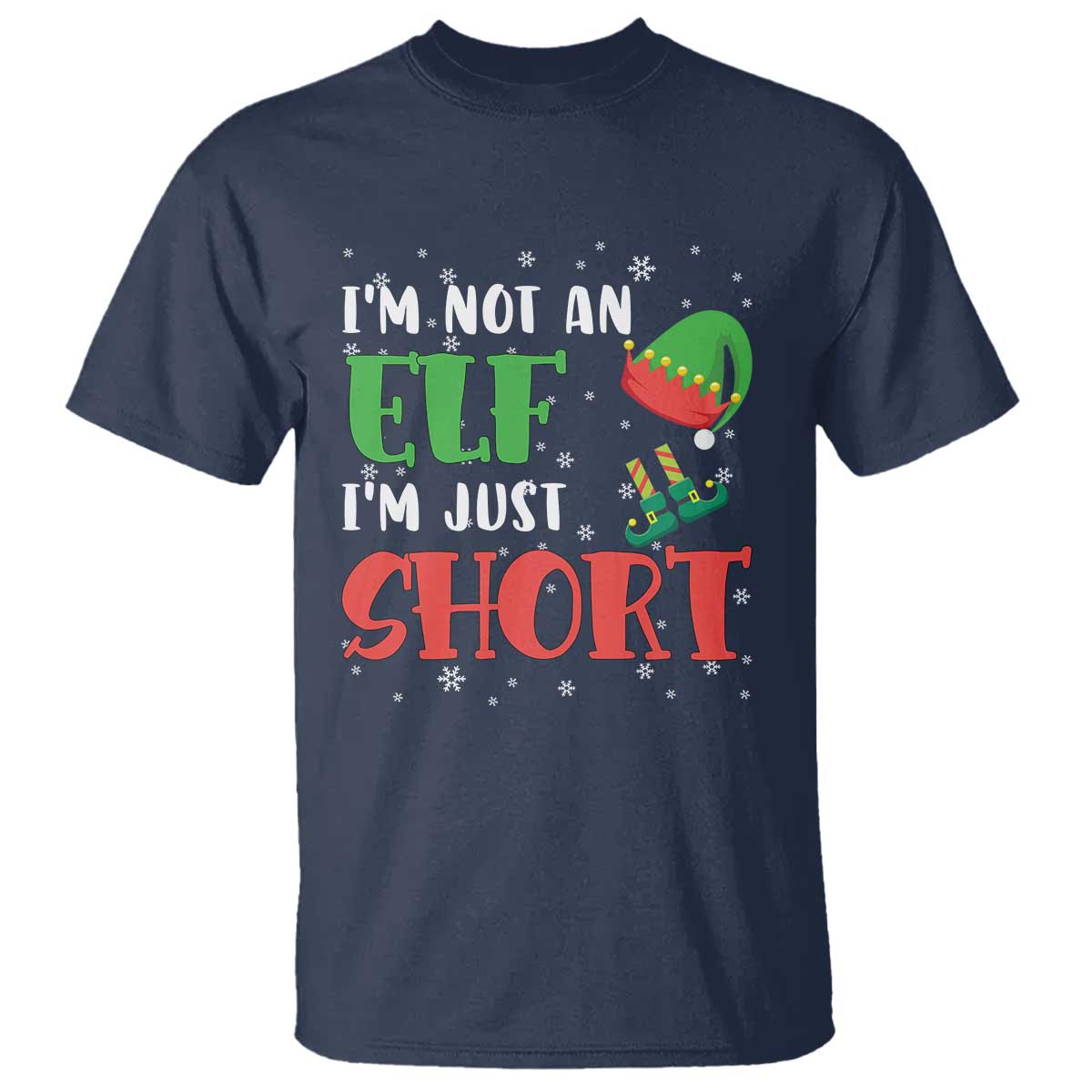Funny Christmas T Shirt Im Not An Elf Just Short TS09 Navy Print Your Wear