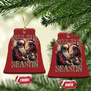 Funny Xmas Santa Christmas Ornament Rizz The Season Cool Santa TS09 Bell Flake Red Print Your Wear