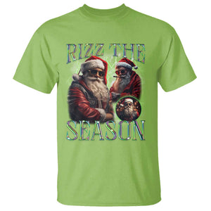 Funny Christmas Santa T Shirt Rizz The Season Cool Santa TS09 Lime Print Your Wear