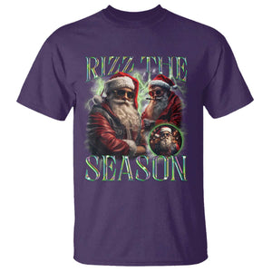 Funny Christmas Santa T Shirt Rizz The Season Cool Santa TS09 Purple Print Your Wear