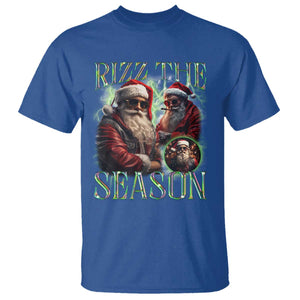 Funny Christmas Santa T Shirt Rizz The Season Cool Santa TS09 Royal Blue Print Your Wear