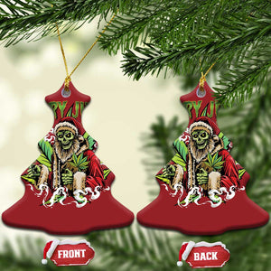 Funny Weed Xmas Christmas Ornament Merry Juana Santa Skeleton 420 TS09 Christmas Tree Red Print Your Wear