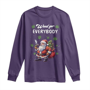 Funny Christmas Long Sleeve Shirt Weed For Everybody Cannabis 420 TS09 Purple Print Your Wear