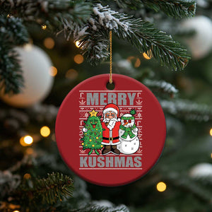 Funny Weed Xmas Christmas Ornament Merry Kushmas Naughty Santa Snowman Cannabis 420 TS09 Print Your Wear