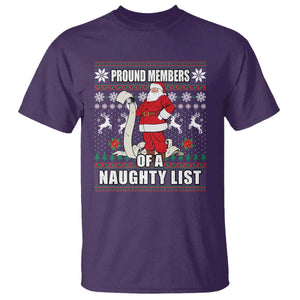 Funny Christmas T Shirt Proud Members Of A Naughty List TS09 Purple Print Your Wear