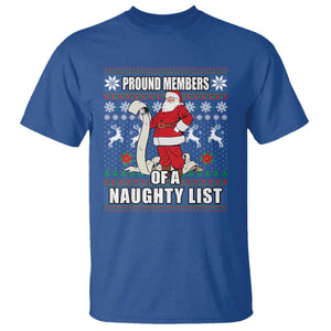 Funny Christmas T Shirt Proud Members Of A Naughty List TS09 Royal Blue Print Your Wear