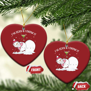 Funny Xmas Snowman Christmas Ornament I Am Sexy And I Snow It TS09 Heart Red Print Your Wear