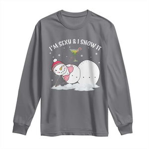 Funny Christmas Snowman Long Sleeve Shirt I Am Sexy And I Snow It TS09 Charcoal Print Your Wear