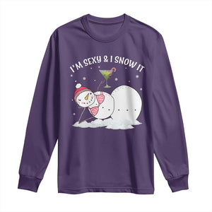 Funny Christmas Snowman Long Sleeve Shirt I Am Sexy And I Snow It TS09 Purple Print Your Wear