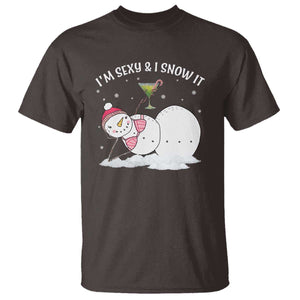 Funny Christmas Snowman T Shirt I Am Sexy And I Snow It TS09 Dark Chocolate Print Your Wear