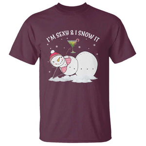 Funny Christmas Snowman T Shirt I Am Sexy And I Snow It TS09 Maroon Print Your Wear