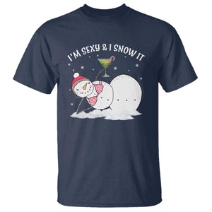 Funny Christmas Snowman T Shirt I Am Sexy And I Snow It TS09 Navy Print Your Wear