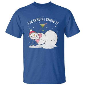 Funny Christmas Snowman T Shirt I Am Sexy And I Snow It TS09 Royal Blue Print Your Wear