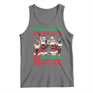 Funny Christmas Tank Top There Is Some Ho Ho Hos In This House Horror Character Dancing TS09 Black Heather Print Your Wear