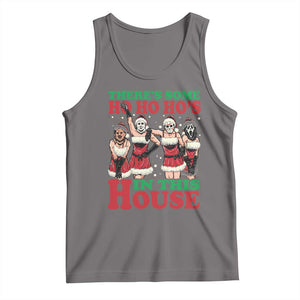 Funny Christmas Tank Top There Is Some Ho Ho Hos In This House Horror Character Dancing TS09 Deep Heather Print Your Wear