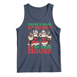 Funny Christmas Tank Top There Is Some Ho Ho Hos In This House Horror Character Dancing TS09 Navy Print Your Wear