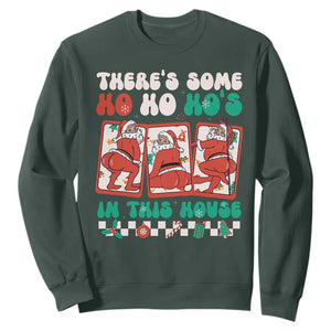 Funny Christmas Sweatshirt There Is Some Ho Ho Hos In This House Horror Character TS09 Dark Forest Green Print Your Wear