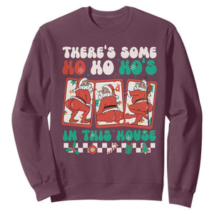 Funny Christmas Sweatshirt There Is Some Ho Ho Hos In This House Horror Character TS09 Maroon Print Your Wear