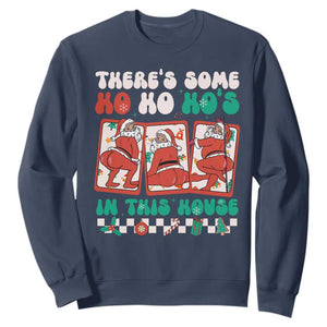 Funny Christmas Sweatshirt There Is Some Ho Ho Hos In This House Horror Character TS09 Navy Print Your Wear