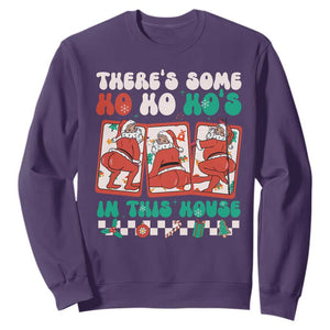 Funny Christmas Sweatshirt There Is Some Ho Ho Hos In This House Horror Character TS09 Purple Print Your Wear