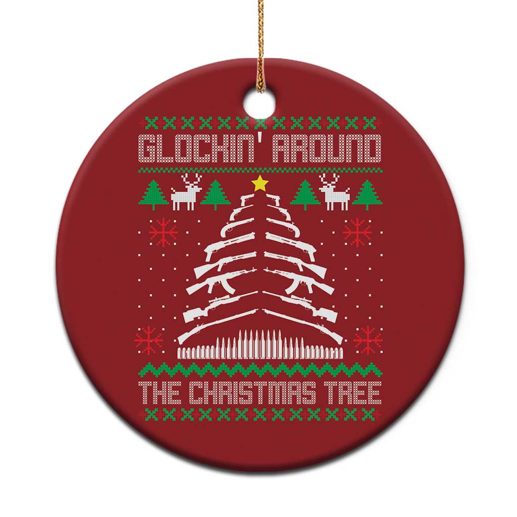 Xmas Gun Lover Christmas Ornament Glocking Around The Christmas Tree TS09 Print Your Wear