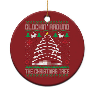 Xmas Gun Lover Christmas Ornament Glocking Around The Christmas Tree TS09 Print Your Wear