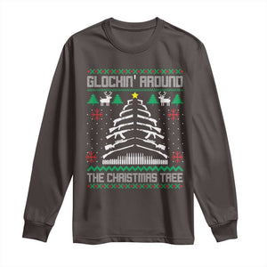 Christmas Gun Lover Long Sleeve Shirt Glocking Around The Christmas Tree TS09 Dark Chocolate Print Your Wear