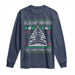 Christmas Gun Lover Long Sleeve Shirt Glocking Around The Christmas Tree TS09 Navy Print Your Wear